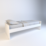 Cama 1 plaza melamina dormitorio Blanca