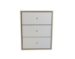 Mesa De Luz O Cajonera Moderna De Melamina Con 3 Cajones