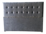 Respaldo Para Sommier Super Queen 160 Pana Capitone Cuadrado Color Nickel