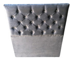 Respaldo Sommier 1 1/2 Plaza 100 Multicapitone Rombos Pana Color Nickel