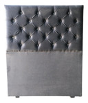 Respaldo Sommier 1 1/2 Plaza 100 Multicapitone Rombos Pana Color Nickel