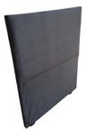 Respaldo Sommier 1 1/2 Plaza 100cm Tapizado Liso Pana Color Gris
