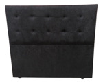 Respaldo Para Sommier 2 Plazas 140cm Tapizado Pana Capitone Color Negro