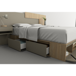 Box De Cama Cajonera Zapatero 6443 Queen Base Sommier 160 Olmo con Gris