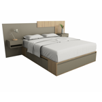 Box De Cama Cajonera Zapatero 6443 Queen Base Sommier 160 Olmo con Gris