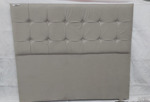 Respaldo Para Sommier 2 Plazas 140 Pana Capitone Cuadrado Color Vainilla