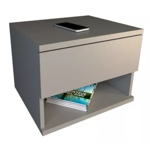 Mesa de luz flotante 1 cajon y estante Tables 6448 Gris