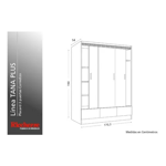 Placard Ricchezze Tana Plus Moccha 3 Puertas Corredizas 190 Moccha