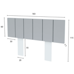 Respaldo de Cama Centro Estant Goya RC18 Melamina Gris