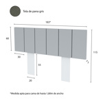 Respaldo de Cama Centro Estant Goya RC18 Melamina Gris