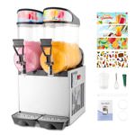 Máquina de granizado ROVSUN de 30 litros x 2 tanques de 8 galones para hogar/comercio