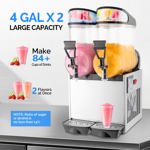 Máquina de granizado ROVSUN de 30 litros x 2 tanques de 8 galones para hogar/comercio