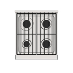 Cocina a gas Fornax Fit 55 cm 4 Hornallas Horno visor