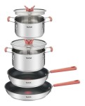 Bateria De Cocina Tefal Optispace 6 Piezas Acero Inox Antiad