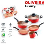 Set Batería De Cocina Oliveira 5 Pz Aluminio Antiad. De lujo
