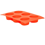 Molde X6 Muffins De Silicona P/ Horno Naranja