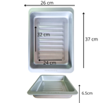 Asadera Horno 24x32 Antiadherente Fuente Grande Rectangular