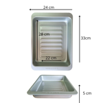 Asadera Horno 22x28 Antiadherente Fuente Mediana Rectangular