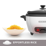 Arrocera BLACK+DECKER eléctrica de 6 tazas con cesta para cocinar al vapor, 120 V