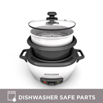 Arrocera BLACK+DECKER eléctrica de 6 tazas con cesta para cocinar al vapor, 120 V