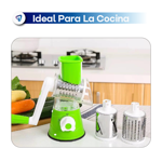 Rallador Manual Cortador Verduras Multifunción Compacto Waggs
