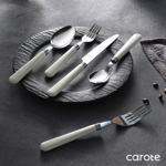 Juego de cubiertos CAROTE 30 piezas de acero inoxidable con mango blanco