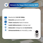 Camara De Seguridad Wifi IP Espia Interior Full HD Waggs CDSI01