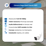 Camara de Seguridad Wifi IP Bullet Interior Exterior IP Vision Nocturna Waggs