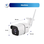 Camara de Seguridad Wifi IP Bullet Interior Exterior IP Vision Nocturna Waggs