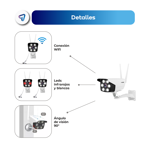 Camara de Seguridad Wifi Exterior Full HD Vision Nocturna Waggs
