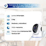 Camara de Seguridad IP Interior HD Vigilancia Infrarrojo Waggs