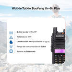 Radio Movil Handy Baofeng UV9R Plus Batería Recargable Antena 128 Canales