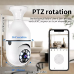 CAMARA DE SEGURIDAD IP DOMO HD WIFI TIPO FOCO LAMPARA ESPIA