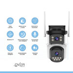 Cámara Doble De Seguridad Domo Exterior Overtech Ov-12dl Wifi Impermeable