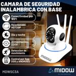Camara de seguridad Domo inalambrica Midow WIFI con Base HD