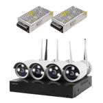 Kit x 4 Cámaras de Seguridad Sx24 Interior Exterior NVR +1TB + 1 Fuente Switching 12v a 10a