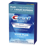 Crest 3D Vivid Plus Kit de blanqueamiento dental, tiras blancas básicas