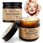 Bálsamo de sebo de res, crema hidratante y miel para el cuidado de la piel, 2 unidades