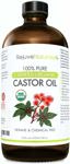 Aceite de ricino Rejuvenaturals, 480 ml, orgánico, prensado en frío por el USDA