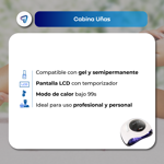 Cabina de Uñas UV Lampara LED 120W con Kit de Regalo Waggs