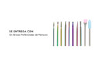 Kit x10 Brocas Manicura Rainbow Gadnic Para Torno Eléctrico 