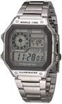Reloj Casio Quartz de acero plateado con batería de 10 años