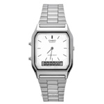 Reloj Casio Vintage AQ-230A-7DMQ con alarma dual, unisex