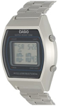Reloj Casio B640WD-1A para hombre, plateado, digital, retro, inoxidable S