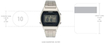 Reloj Casio B640WD-1A para hombre, plateado, digital, retro, inoxidable S