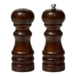 Set Salero Pimentero 12.5Cm Madera Oscura Molinillo De Acero