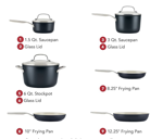 Kitchenaid Batería Antiadherente Cerámico 10pz