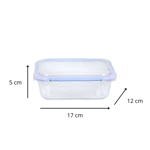 Recipiente Contenedor De Vidrio 640 Ml Con Tapa Rectangular