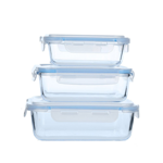 Recipiente Contenedor De Vidrio 640 Ml Con Tapa Rectangular