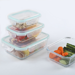 Recipiente Contenedor De Vidrio 1.52 Lt Con Tapa Rectangular